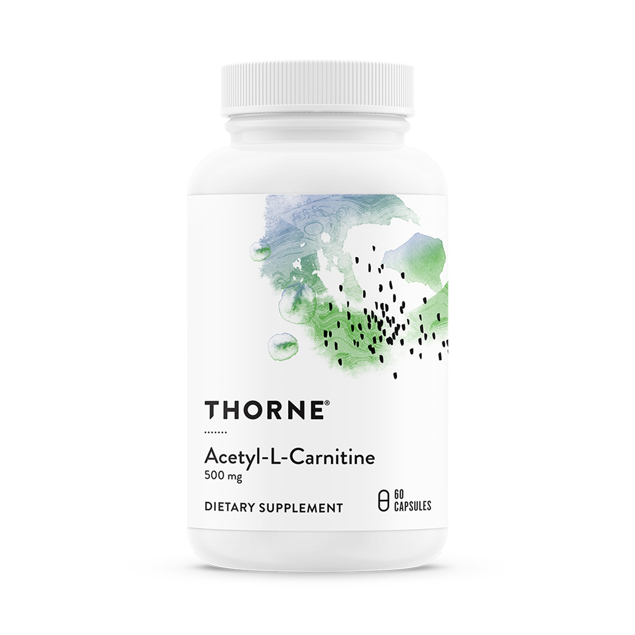 THORNE frasco frontal mostrando etiqueta y beneficio cognitivo