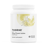 THORNE bote frontal sabor vainilla mostrando envase y marca, confianza y pureza