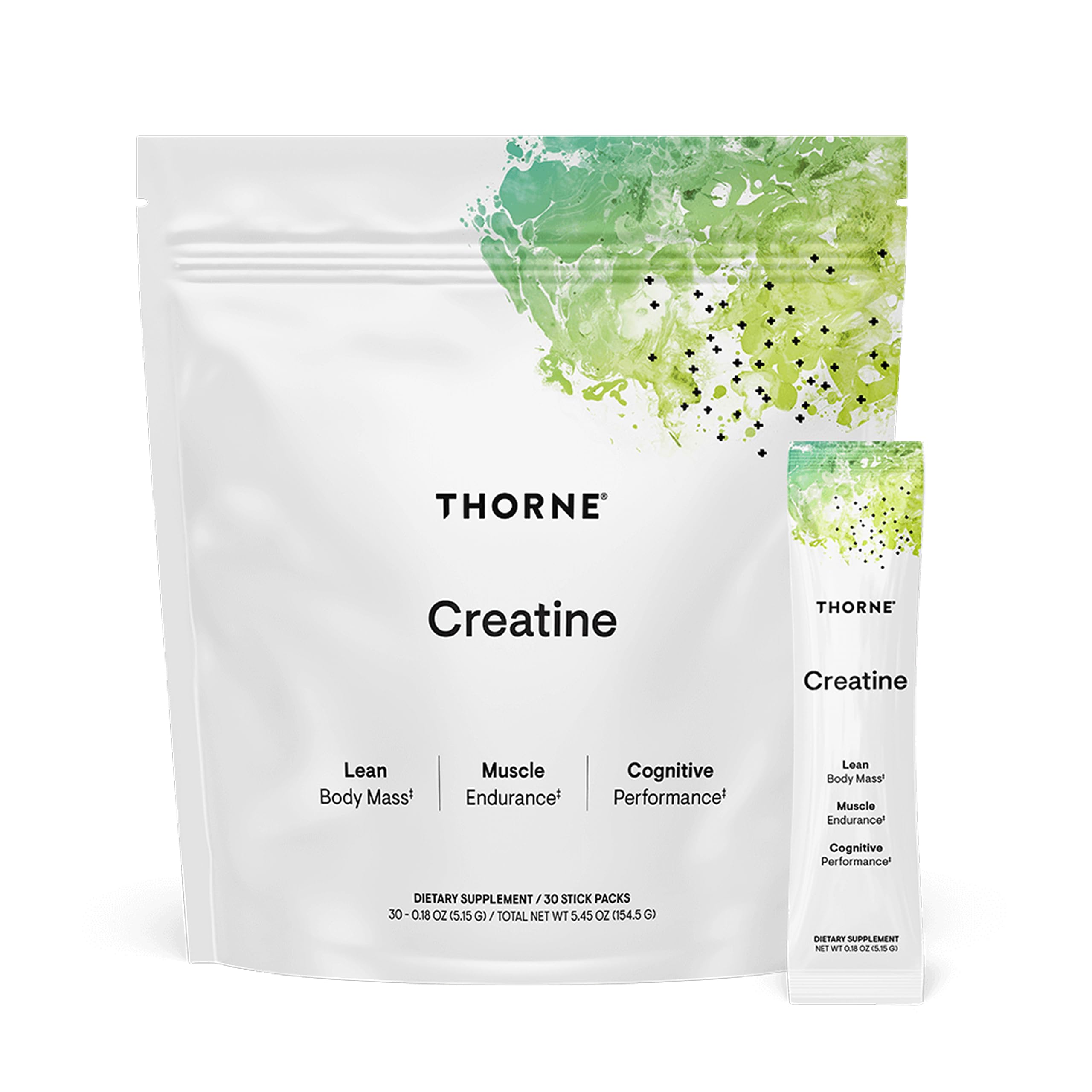 THORNE envase frontal mostrando el producto y claridad de etiqueta, confianza deportiva
