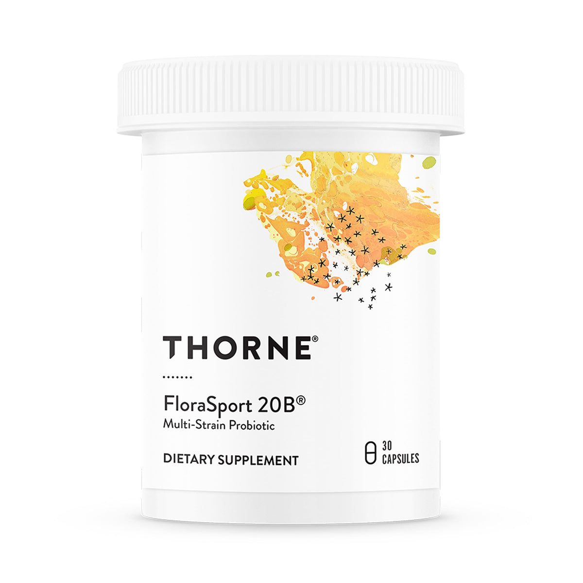THORNE frasco frontal mostrando el producto y beneficios visibles