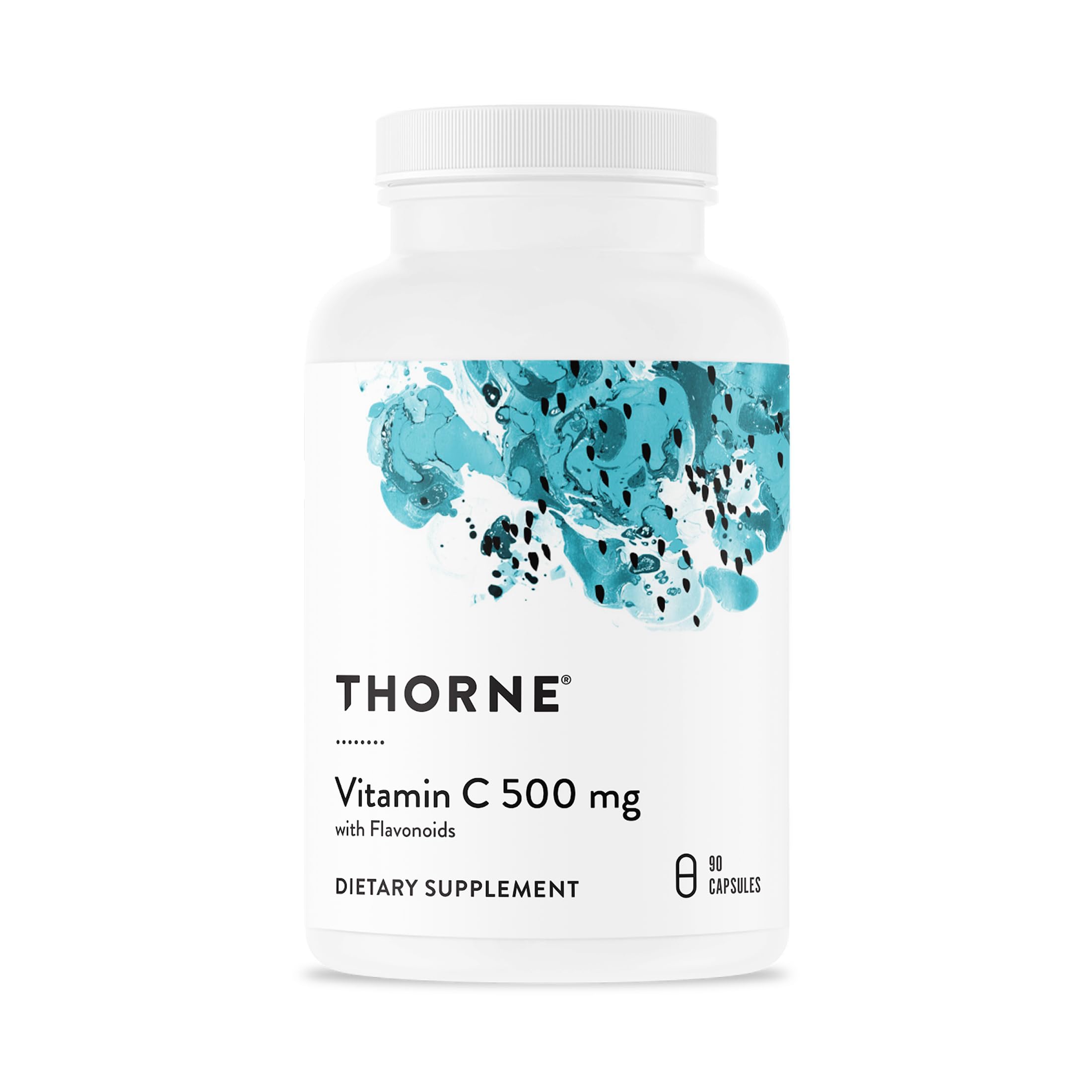THORNE frasco frontal mostrando el envase y 90 raciones para confianza