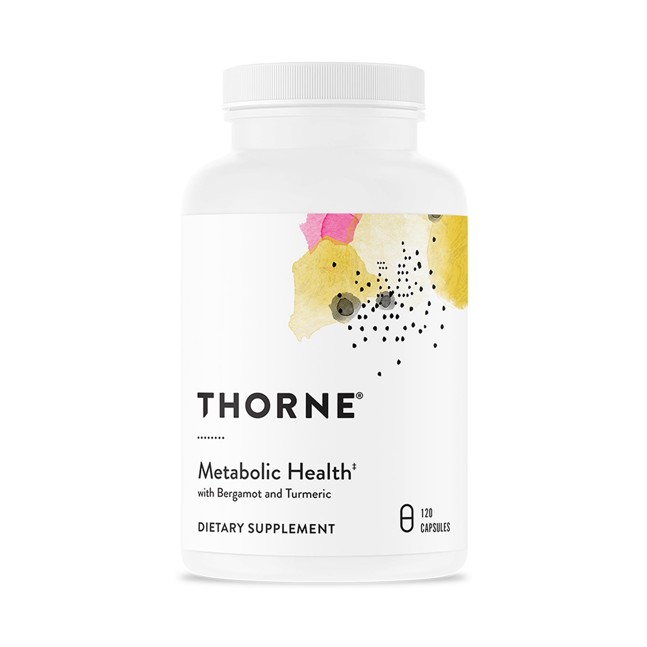 THORNE frente del empaque mostrando la fórmula y beneficio metabólico