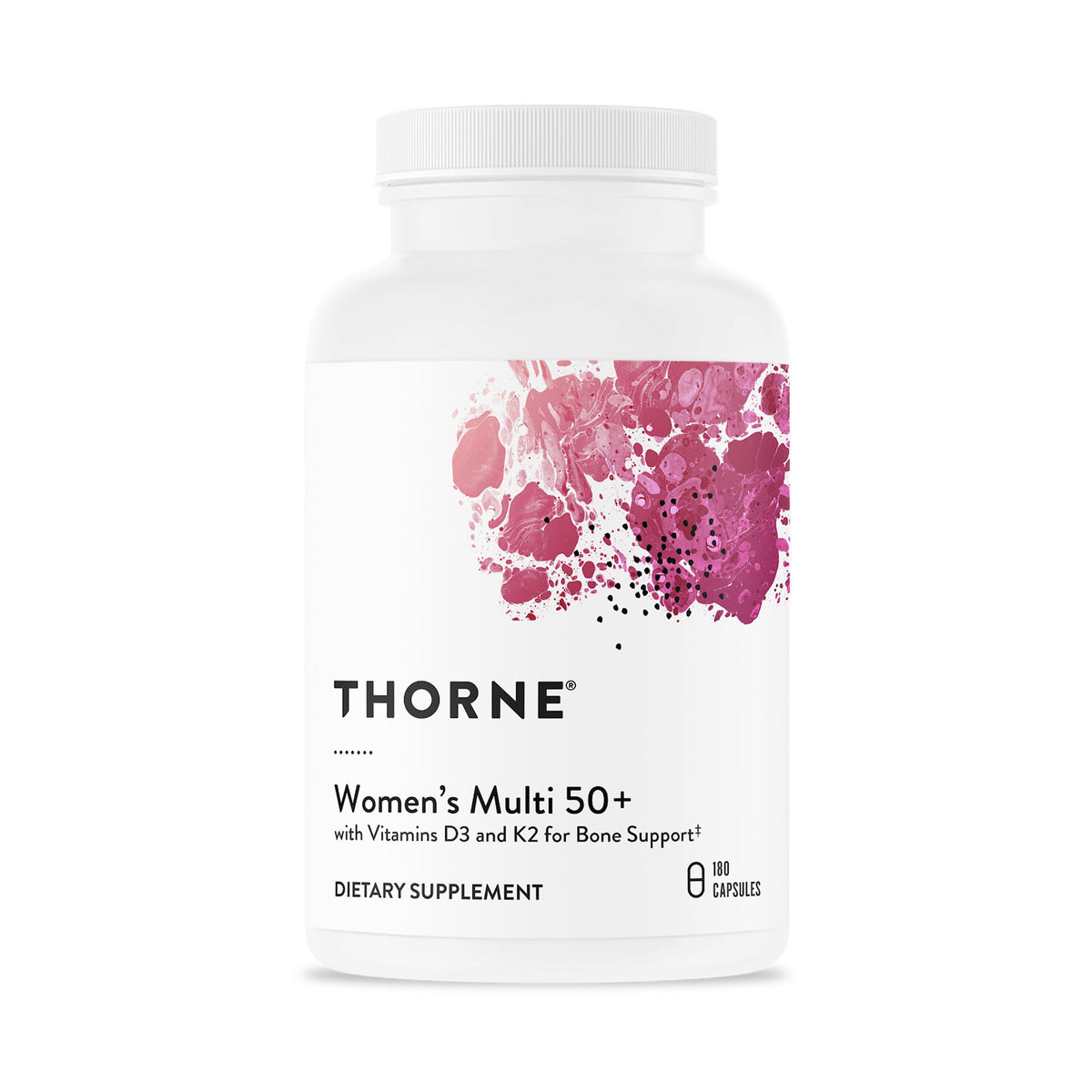 THORNE frente del empaque mostrando composición completa y beneficio diario
