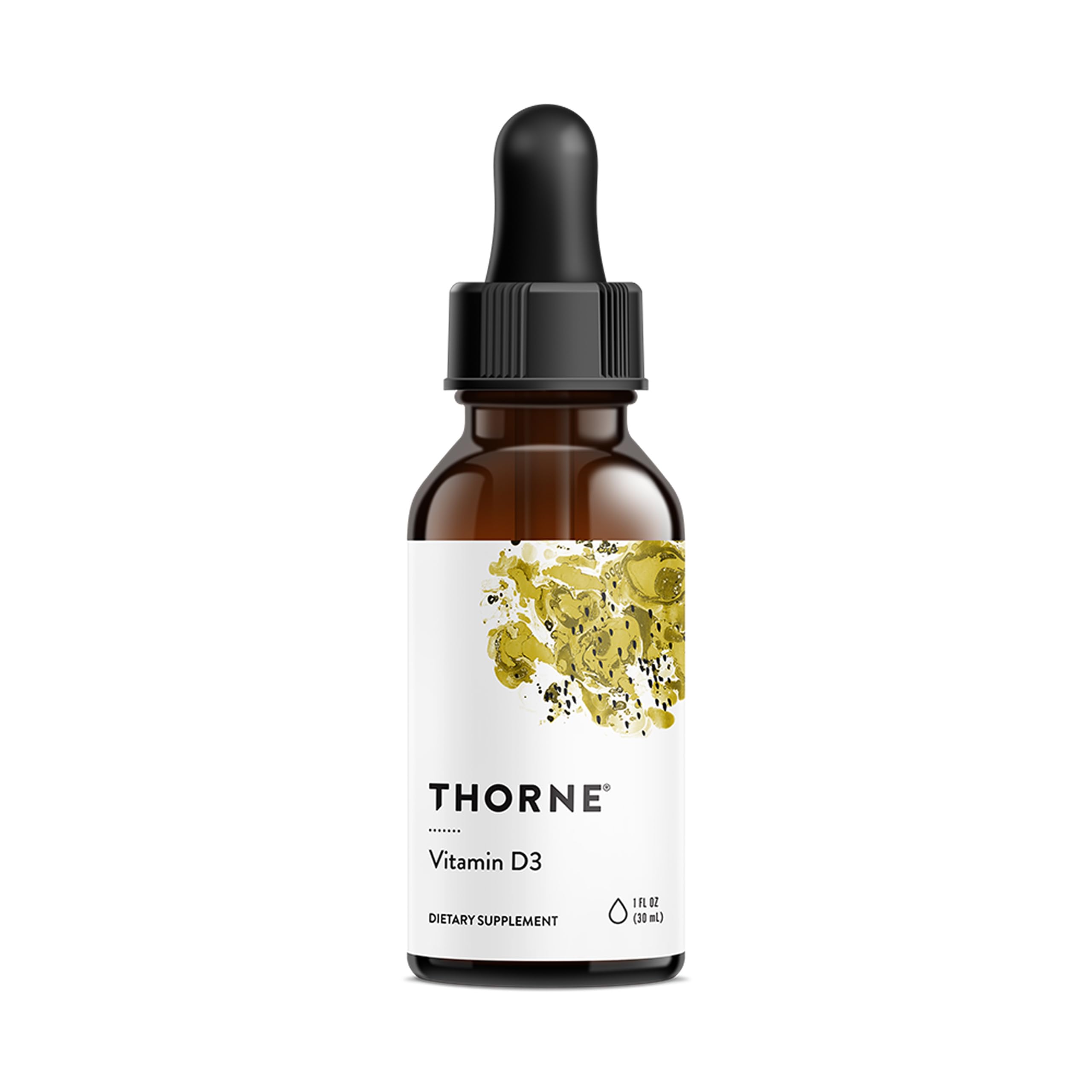 THORNE envase frontal mostrando dosis y 30 porciones para toma precisa