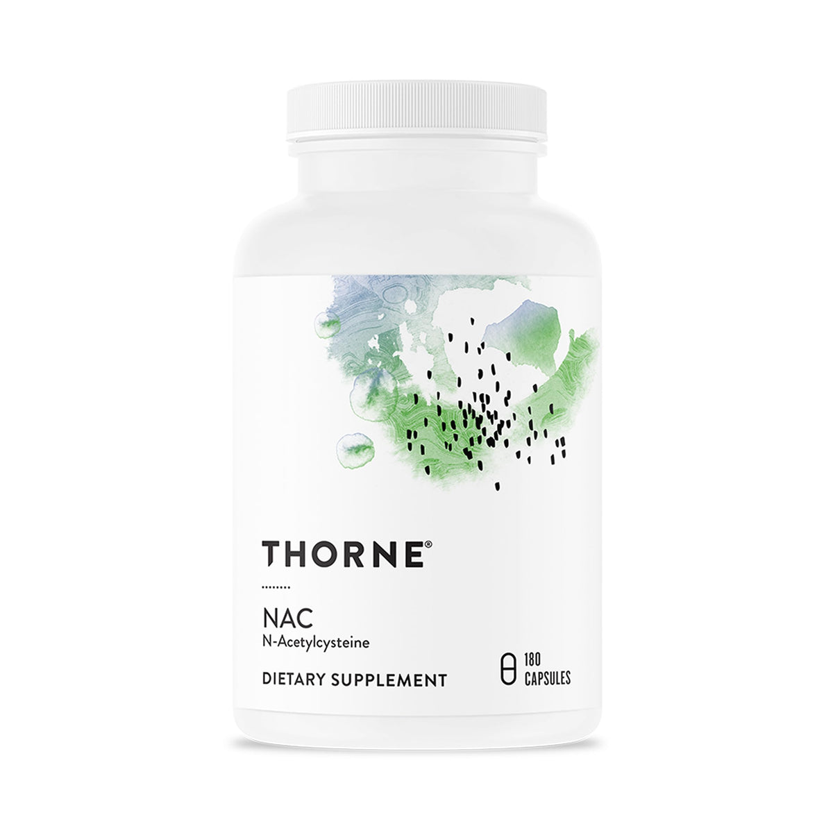 THORNE envase frontal mostrando el producto y beneficio de confianza
