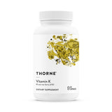 THORNE vista frontal del envase mostrando cápsulas y beneficios