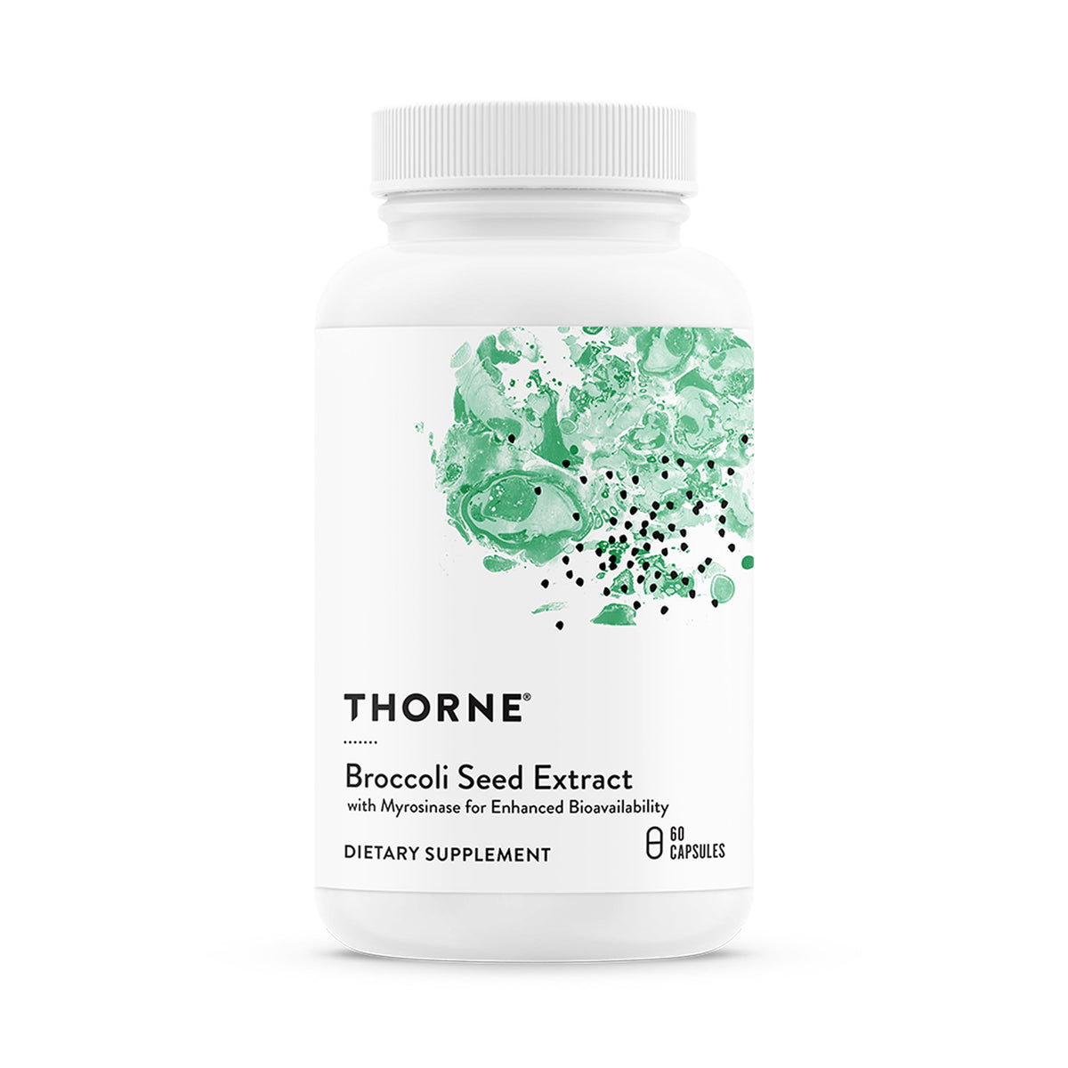 THORNE envase frontal Broccoli Seed Extract mostrando la marca y beneficio