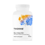 THORNE envase frontal de Men's Multi 50+ mostrando diseño y beneficio general