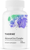 THORNE envase frontal mostrando hierro quelado y dosis por cápsula