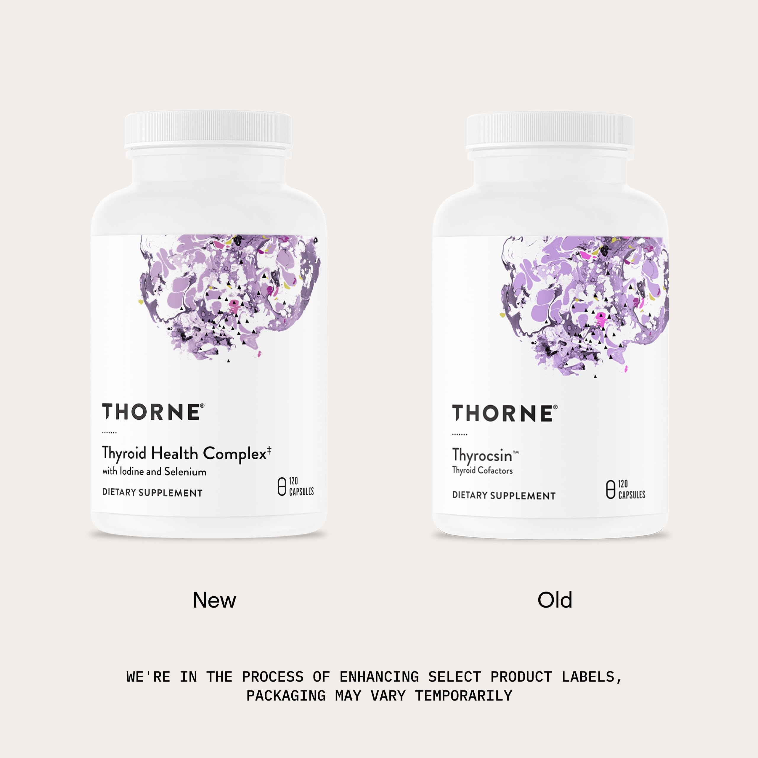 THORNE etiqueta con listado de ingredientes clave para referencia rápida