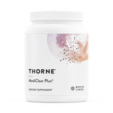 THORNE envase frontal de MediClear Plus mostrando el diseño y cantidad de porciones