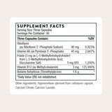 THORNE caja y folleto con información de ingredientes y beneficios