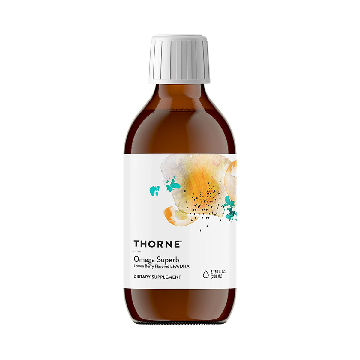 THORNE frasco frontal mostrando etiqueta y 40 porciones, confianza en calidad