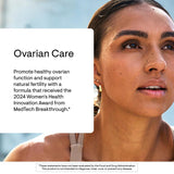 THORNE textura del polvo de Ovarian Care sobre fondo blanco, mezcla fina fácil de disolver
