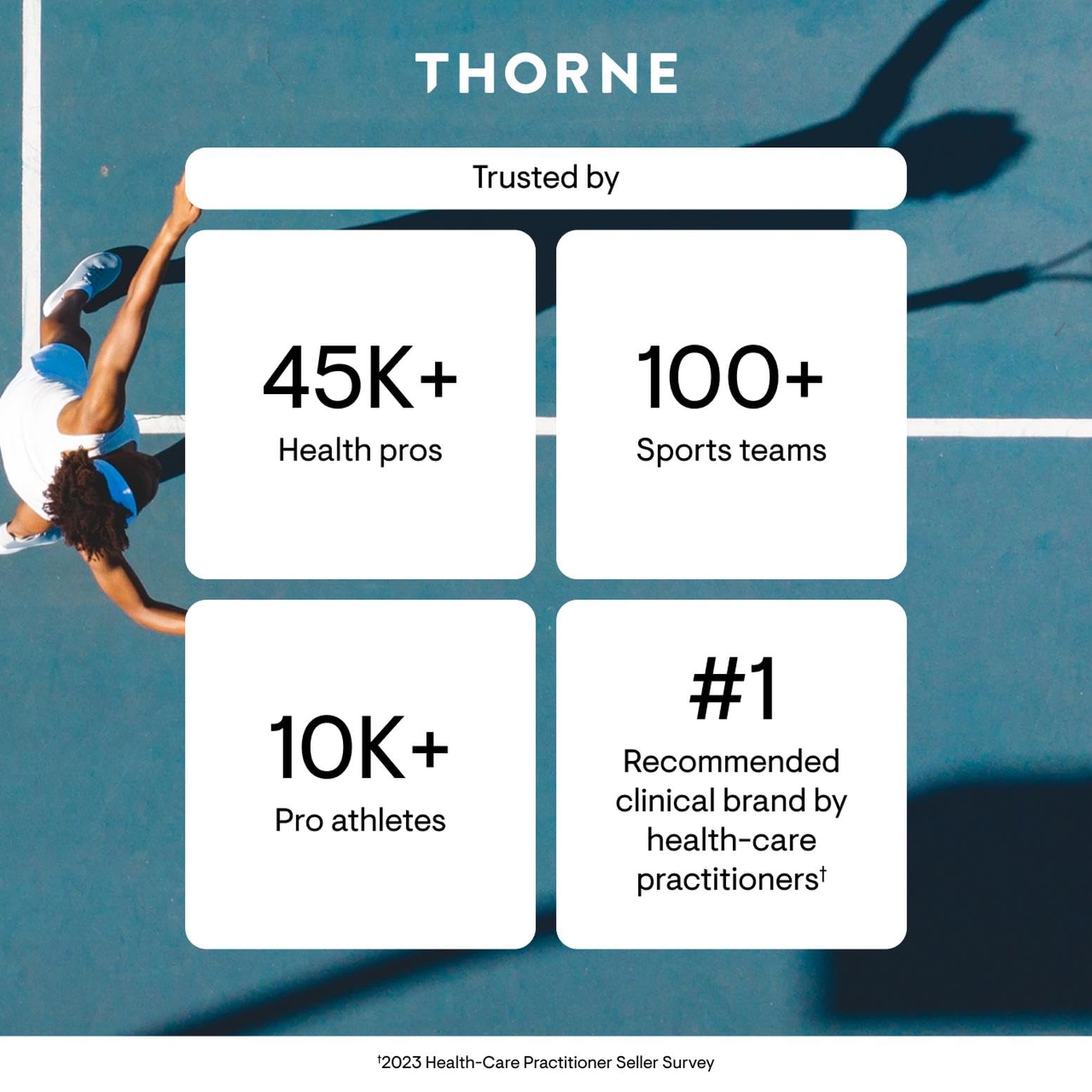 THORNE en ambiente de estilo de vida femenino que transmite apoyo diario