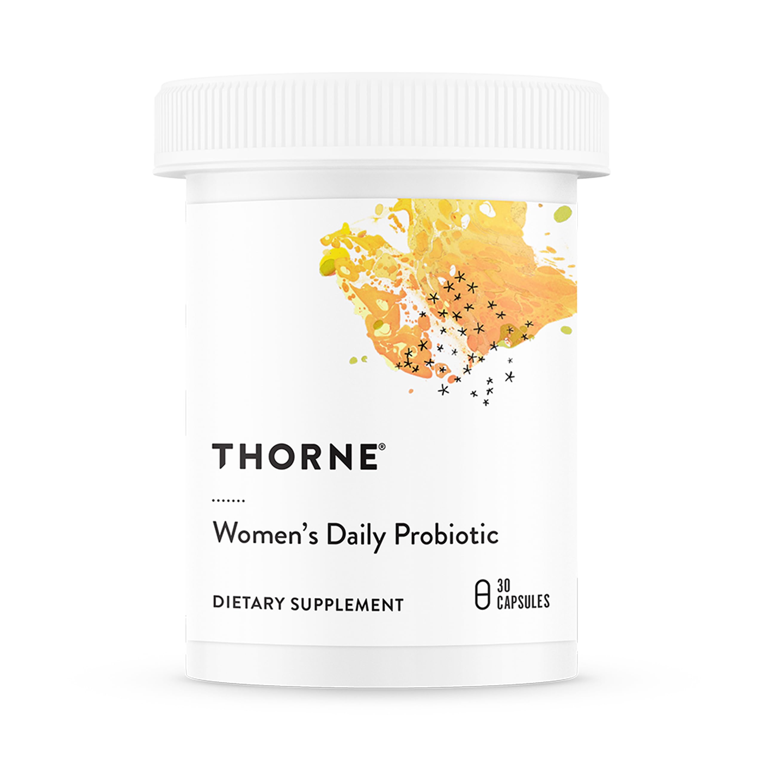 THORNE envase frontal mostrando la etiqueta clara y beneficio de estabilidad