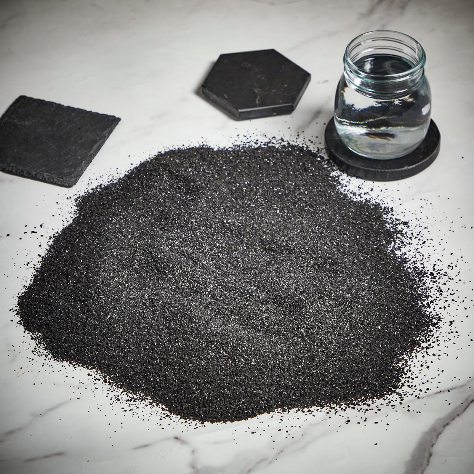 Etiqueta Threlaco especificando material de cáscara de coco y origen