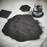 Etiqueta Threlaco especificando material de cáscara de coco y origen