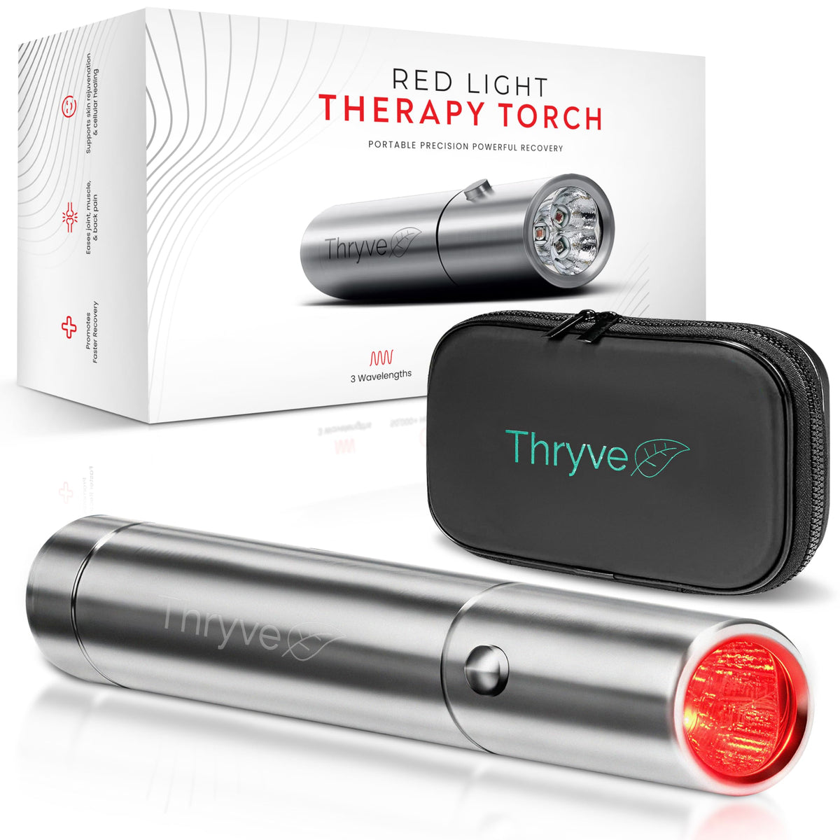 Thryve antorcha frontal mostrando diseño compacto y uso portátil