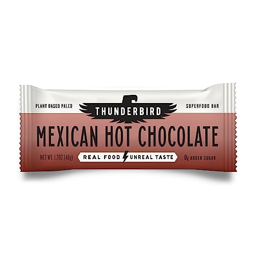 Thunderbird frontal del envase mostrando sabor Mexican Hot Chocolate y conveniencia