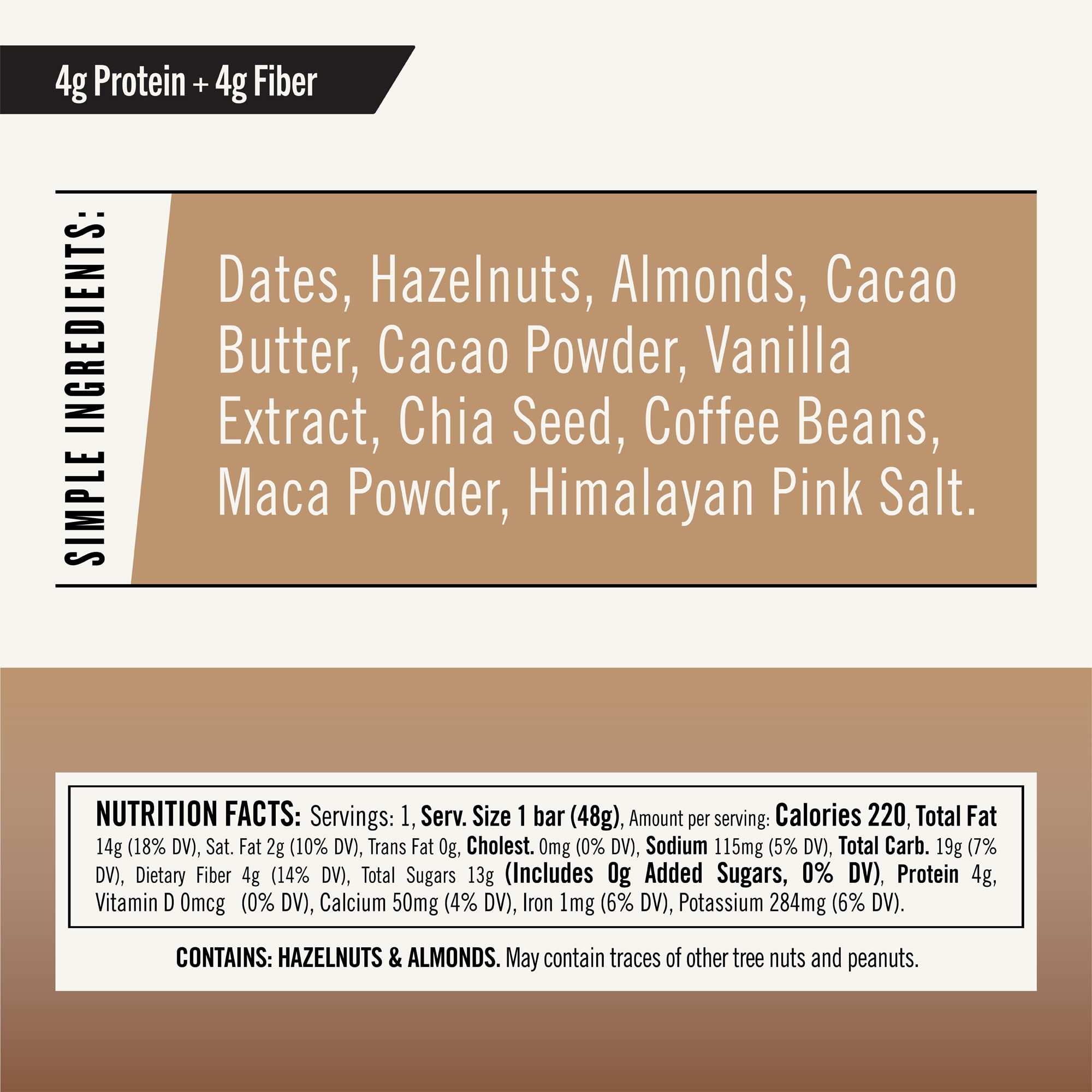 Thunderbird textura con avellanas y semillas, revela ingredientes reales y naturales