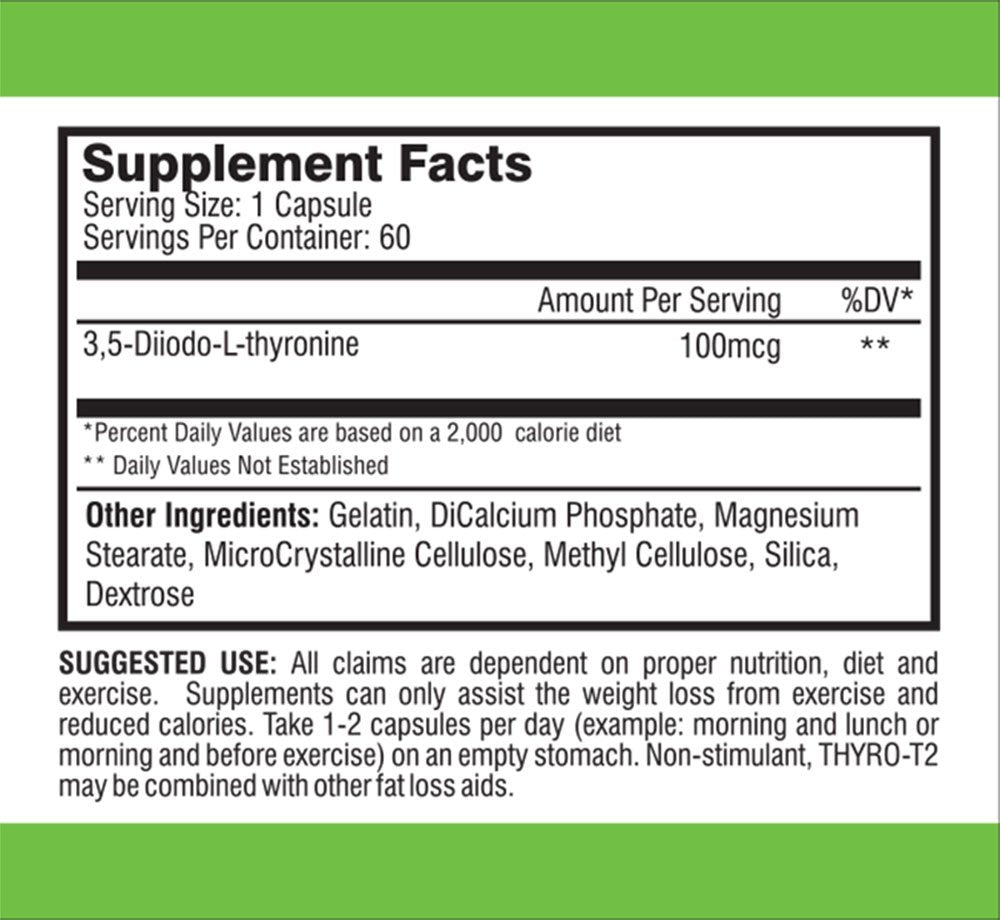 Thyro-T2 en un entorno de entrenamiento que sugiere apoyo al metabolismo