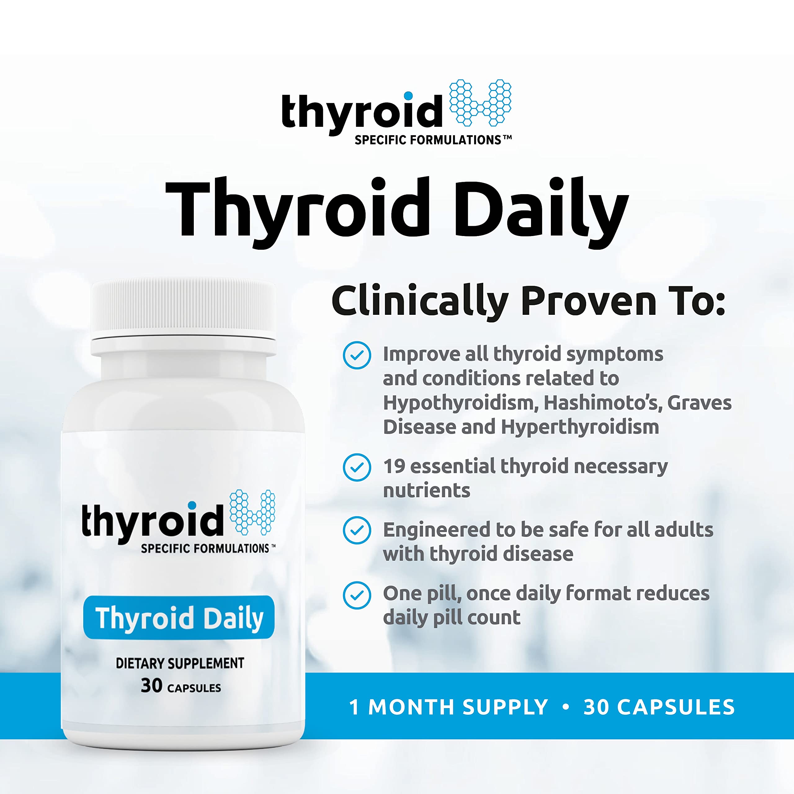 Thyroid Specific Formulations Thyroid Daily cápsula en primer plano que muestra textura y facilidad de ingestión