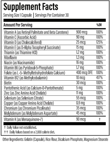 Thyroid Specific Formulations Thyroid Daily etiqueta de ingredientes destacando nutrientes clave y transparencia
