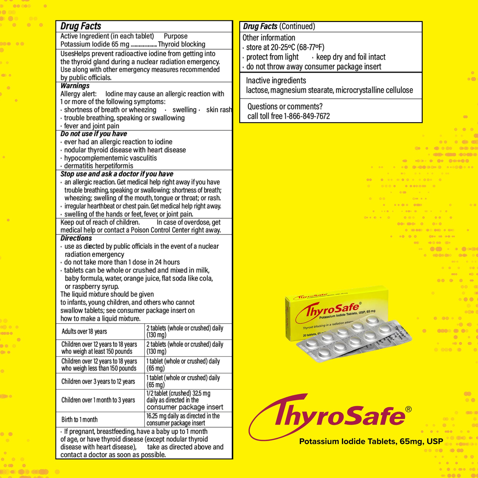 THYROSAFE almacenamiento doméstico en lugar fresco y seco