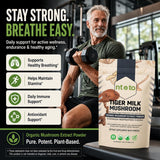 Generic Tiger Milk Mushroom servido en batido, apoyo respiratorio con bebida diaria