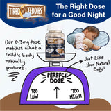 Tired Teddies tableta masticable en primer plano con ventaja de sabor aceptable