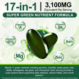 Tiuedu ingredientes spirulina y chlorella resaltando nutrientes verdes