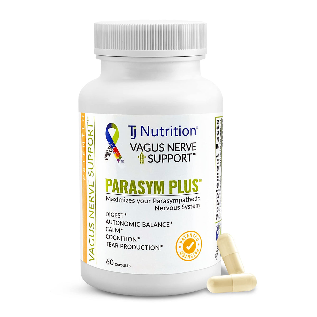 TJ Nutrition bote frontal mostrando el diseño y cantidad de cápsulas beneficioso