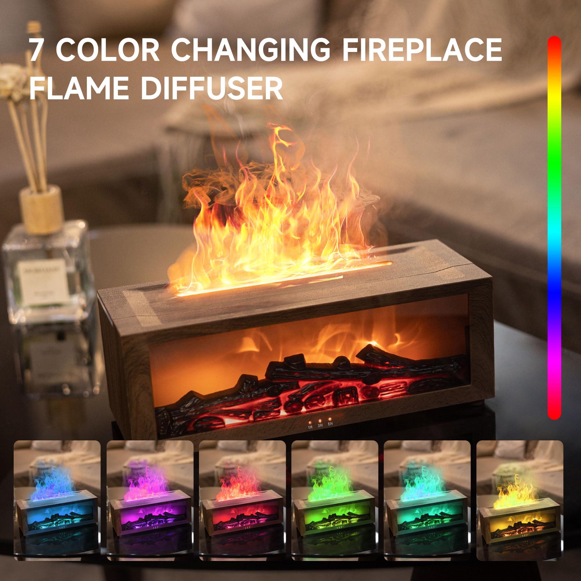 TMEHM luces siete colores mostrando ciclo, iluminación personalizable relajante