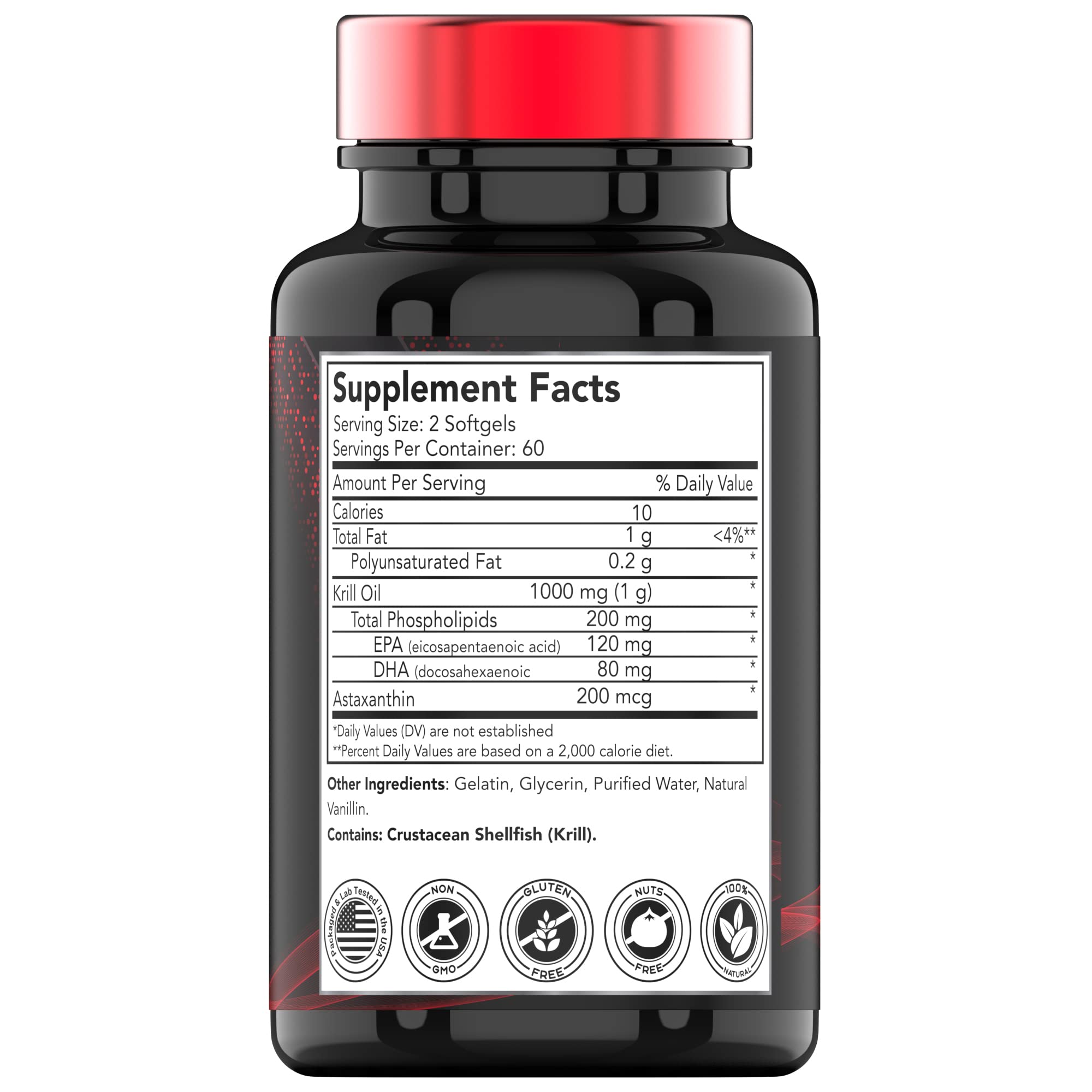 tnvitamins cápsulas blandas de krill en primer plano, fáciles de tragar y dosar