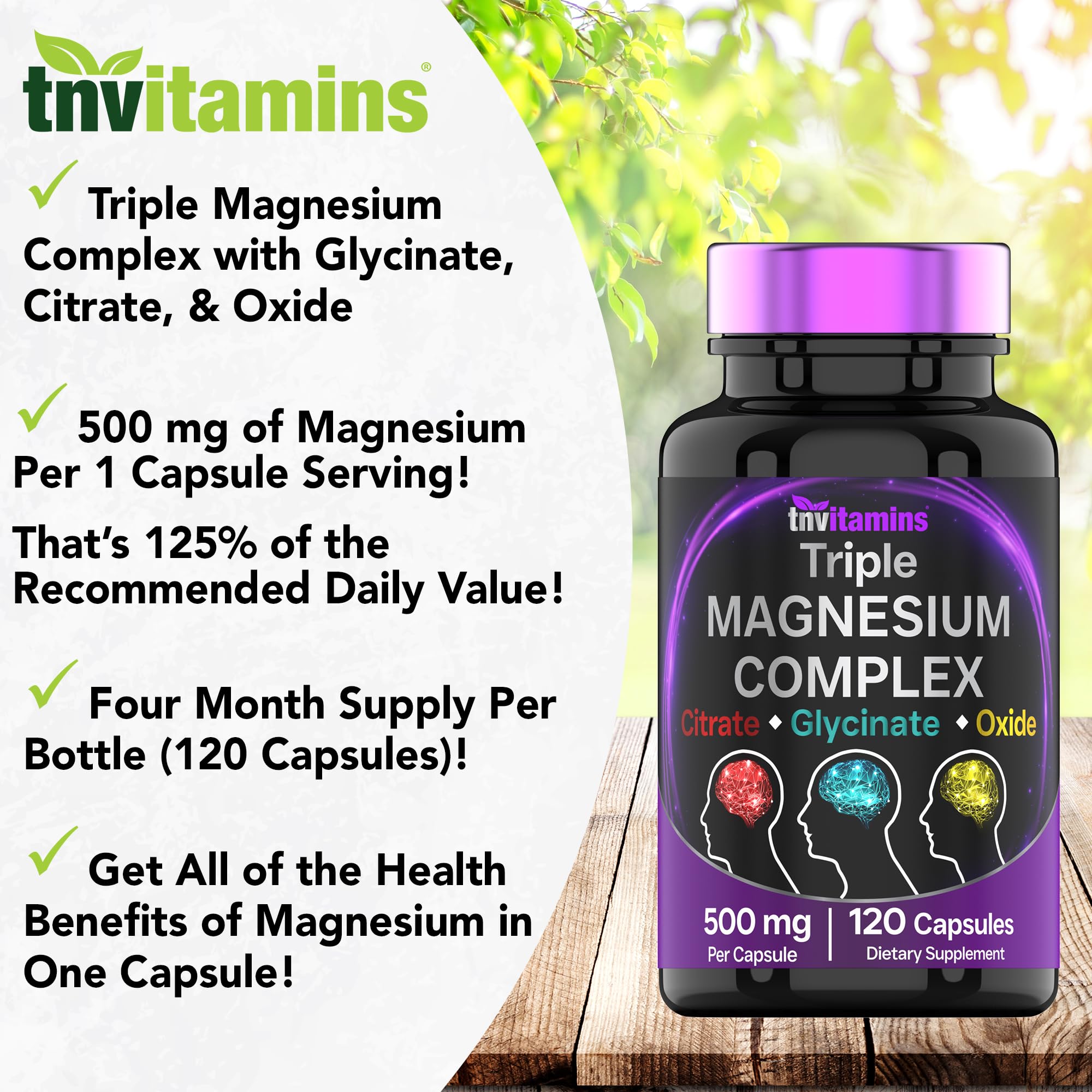 tnvitamins cápsula sostenida en mano para visualizar tamaño y dosis