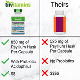 tnvitamins primer plano de textura de psyllium y sensación de fibra soluble