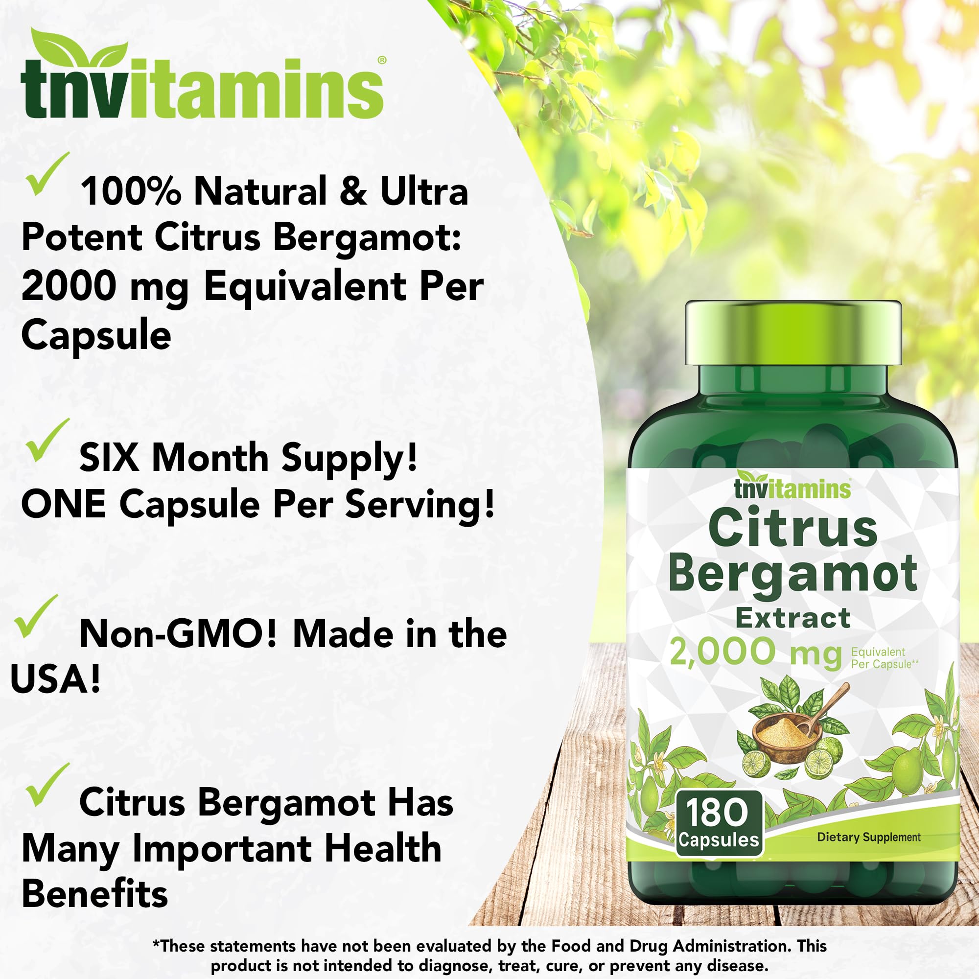 tnvitamins detalle de la etiqueta con información de 2000 mg y Non-GMO, beneficio: lectura clara de ingredientes