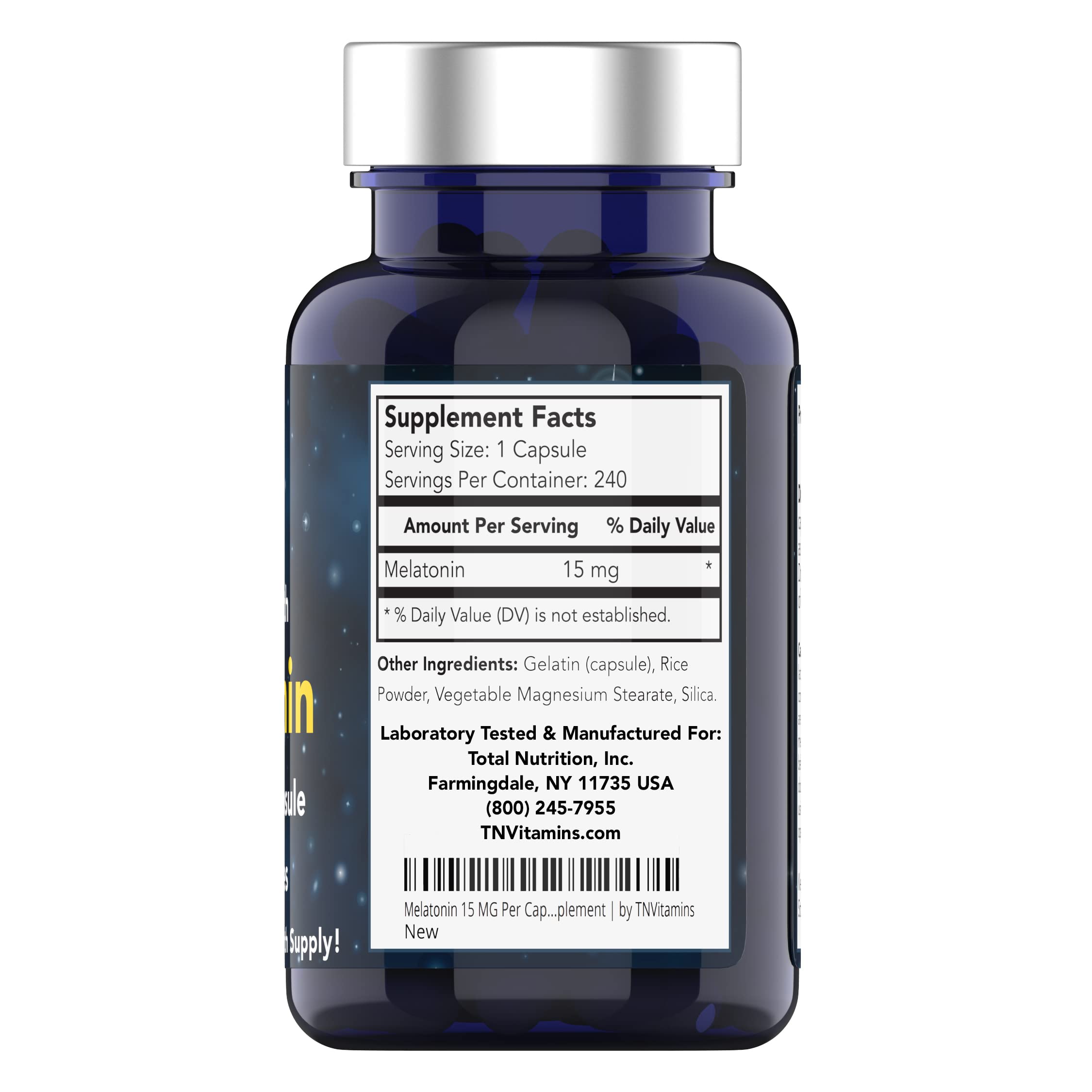 tnvitamins envase abierto con lista de ingredientes para transparencia del producto