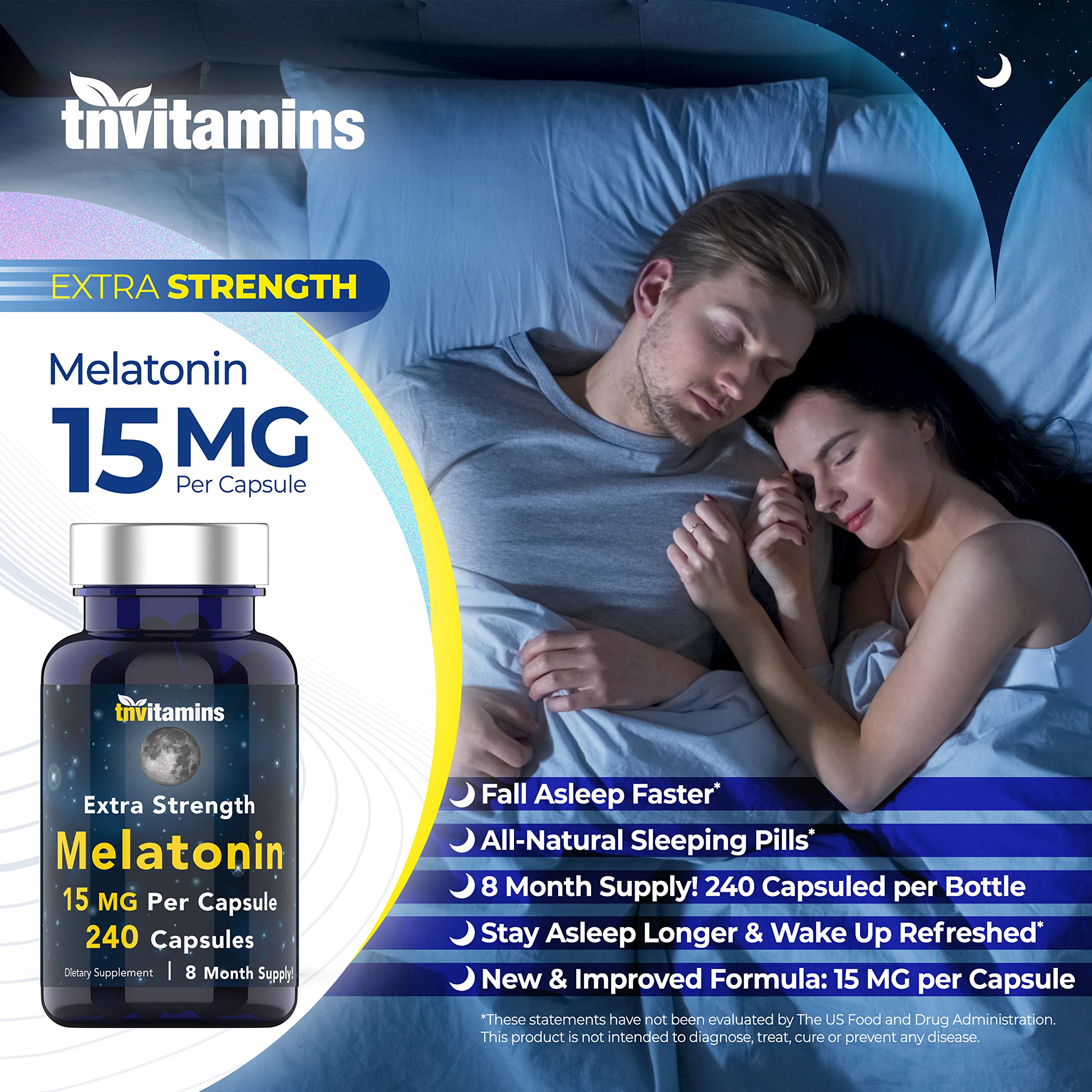 tnvitamins etiqueta con información de dosis y fabricación en EE. UU. para confianza