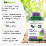 tnvitamins etiqueta nutricional con información de EPA y DHA