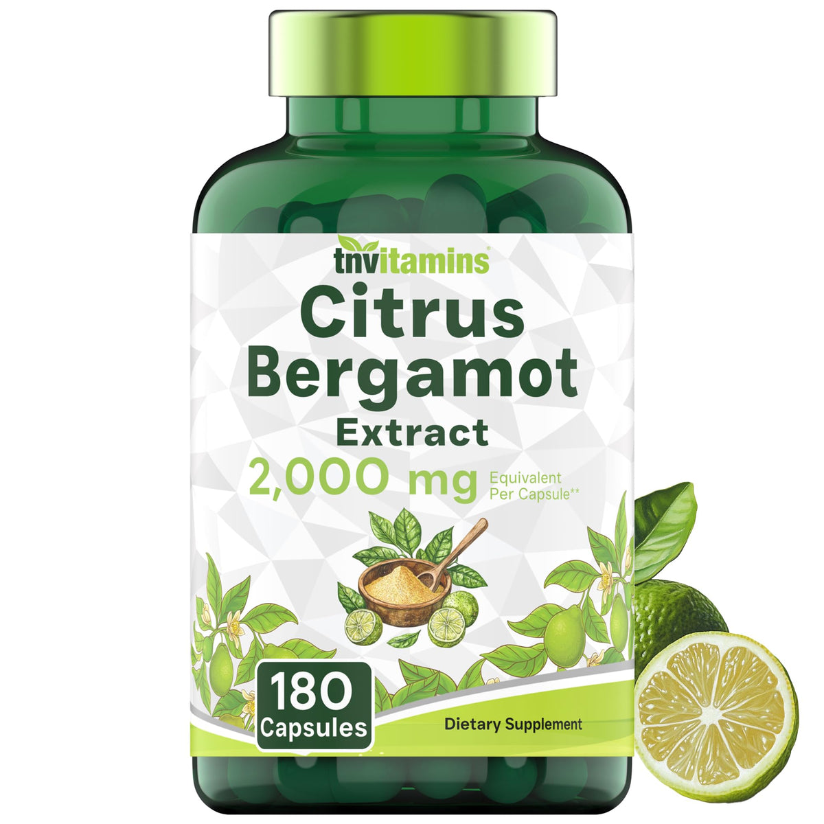 tnvitamins frasco frontal mostrando 180 cápsulas y diseño claro, beneficio: suministro de seis meses