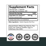 tnvitamins primer plano de cápsulas Holy Basil revela textura y facilidad de ingestión