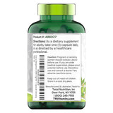 tnvitamins escala de tamaño con mano y frasco para referencia, beneficio: muestra el volumen de 180 cápsulas