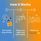 Toast! gominolas en sobre individual listo para viajar, conveniencia para salidas nocturnas