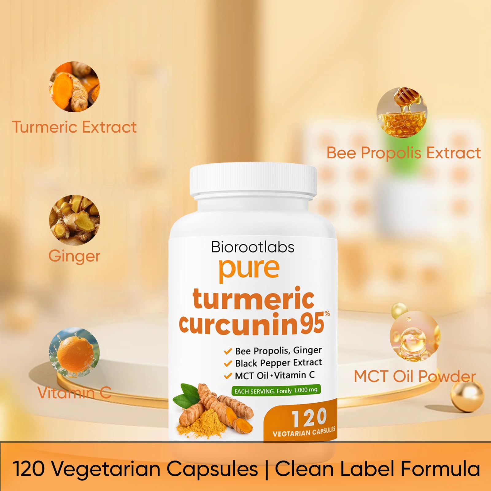 TOGOLIUN cúrcuma jengibre y propóleos ilustrando mezcla natural