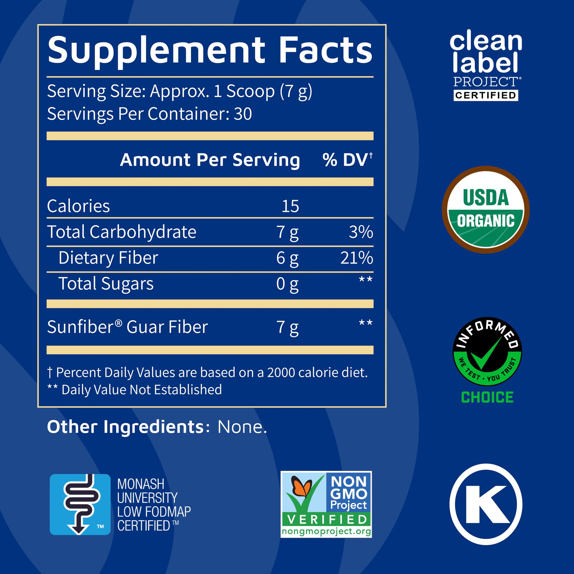 Tomorrow's Nutrition polvo Sunfiber disolviéndose claro en un vaso, fácil mezcla