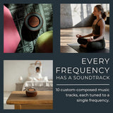 Persona usando TŌNEM en meditación, ambiente tranquilo y concentración