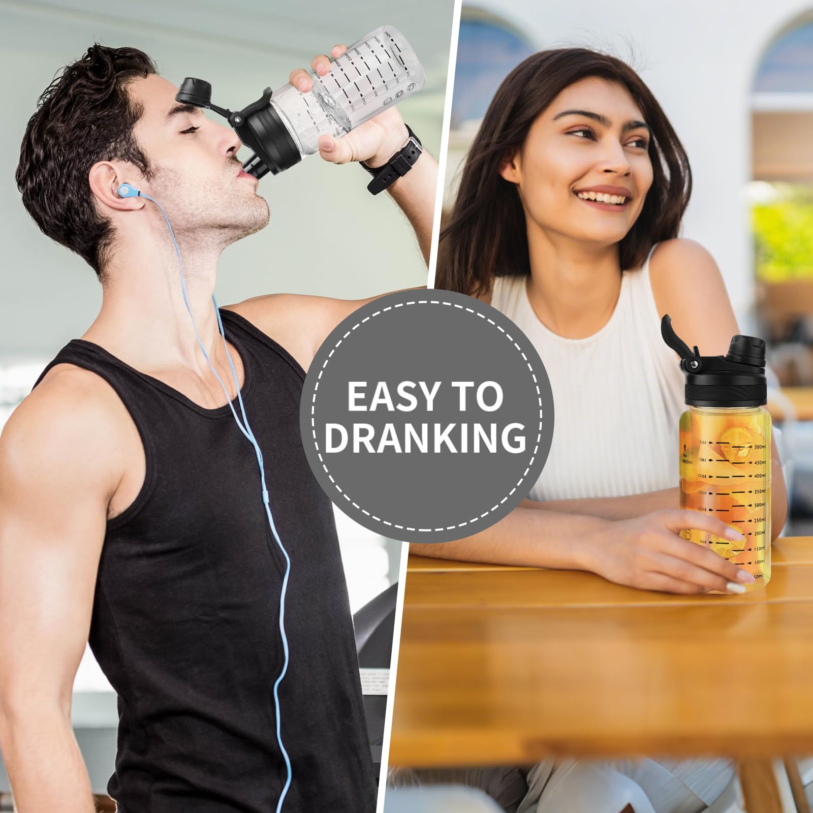 TONGRANG-LIFE botella en uso en gimnasio para hidratación segura