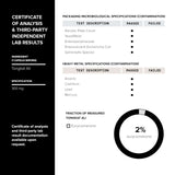 Toniiq etiqueta con resultados de laboratorio que aporta transparencia